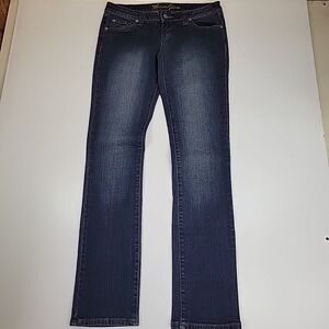 Wet Seal Women's Straight Leg Jeans sz 7 Low Rise Medium Wash Five Pockets
